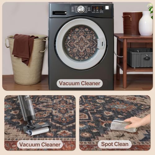 Tangsoo Vintage 3x5 Rugs, Washable Non Slip Accent Rugs for Entryway - Image 4