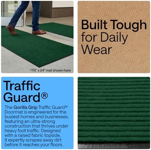 GORILLA GRIP Traffic Guard Indoor Outdoor Heavy Duty Door Mat, 35x23 Green - Image 3