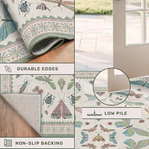 Hazo Haus Sage Green Rugs for Bedroom Under Bed - 6x9 Area Rug for Living Room, Dining Room, Kids Playroom, Fun Insect Cute Décor,Ultra Soft Non Slip Stain Resistant - Image 5