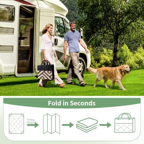 GENIMO Outdoor Rug, Waterproof Plastic Rugs for Patio, 5'x8' Coffee Beige - Image 4