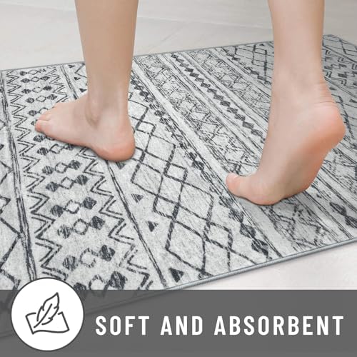 KUTA Moroccan Boho Geometric Rugs Sets of 2PCS 2x3 and 2x6 Grey - Image 6