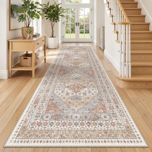 zesthome 3x10 Runner Rug Non Slip,Washable Hallway Runner Rug,Orange - Image 3
