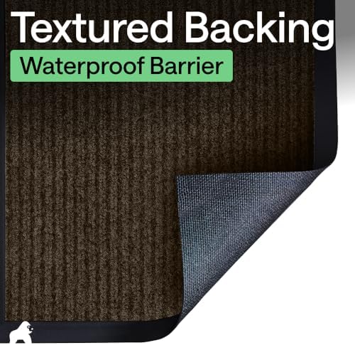 GORILLA GRIP Traffic Guard Indoor Outdoor Heavy Duty Door Mat, 59x24 Brown - Image 6