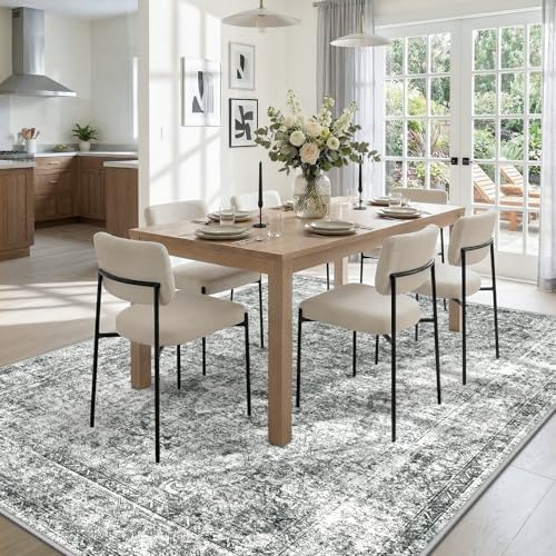 CAPALOCA 8x10 Washable Nursery Girls Low Pile Area Rug Grey - Image 4