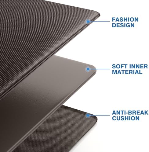 StepRite Kitchen Mats for Floor, 2-Piece Anti-Fatigue Rugs, Chocolate - Image 5