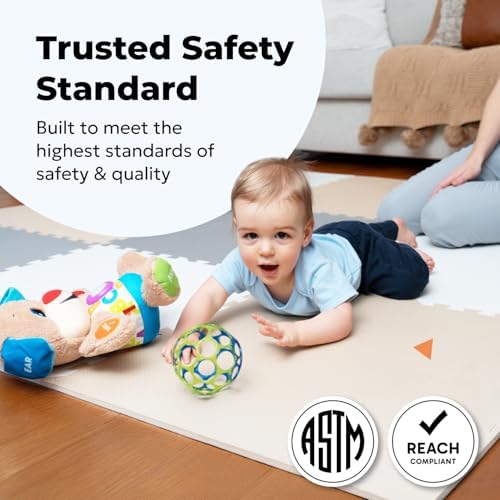 MioTetto Baby Play Mat, Soft Foam Floor Tiles for Kids. Adjustable Interlocking Foam Tiles, Fits with 74x74 Playpen Baby mat for Crawling & Development, Safe & Non-Toxic Playmat for Babies 6-12 Months - Image 4