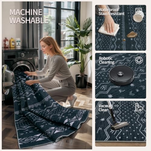 SERISSA 6x9 Washable Non-Slip Boho Area Rug for Living Room - Image 3