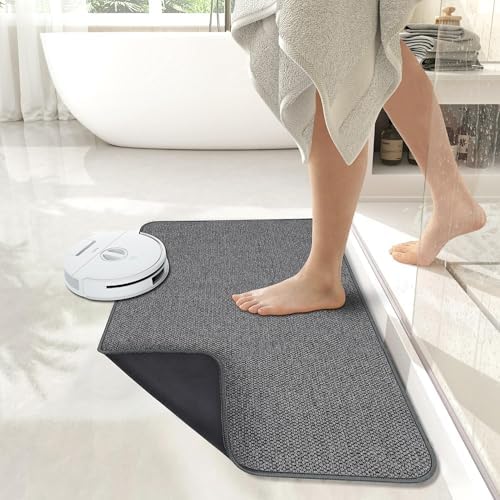 Bath Mat,Ultra Thin Bathroom Runner Rugs,Large Bath Mats for Bathroom,Quick Dry,Non-Slip,Machine Washable,Low Pile,Bath Rug,Shower Outside,Sink,Home Decor Accessories.Dark Grey,1'5"x2'11"（17x35inch） - Image 6