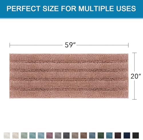 H.VERSAILTEX Bathroom Rugs Bath Mat Runner Rug Non Slip Kitchen Rug Extra Long Bath Rug Runners Oversized 59" x 20" Absorbent Washable Dry Fast Plush Area Rug for Bathroom/Bedroom - Muted Clay - Image 2