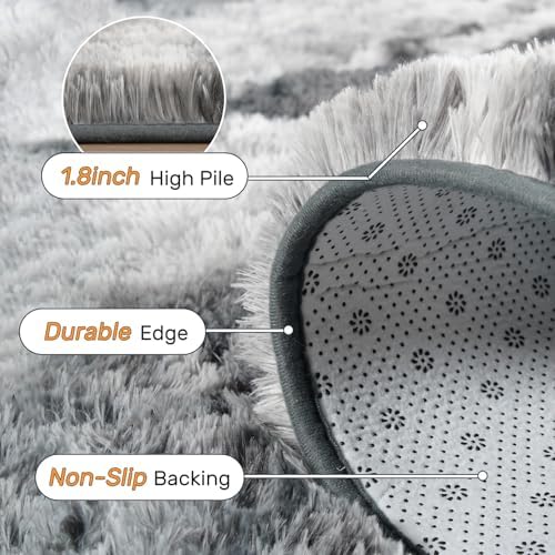 Zebra 6x9 ft Fuzzy Rug for Living Room,Black White Bedroom Area Rugs Non-Slip,Carpet for Nursery Kids PlayRoom Indoor Modern Plush Carpets - Image 6