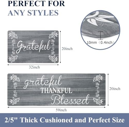 HEBE Anti Fatigue Kitchen Mat Set of 2, Cushioned Kitchen Mats for Floor - Image 3