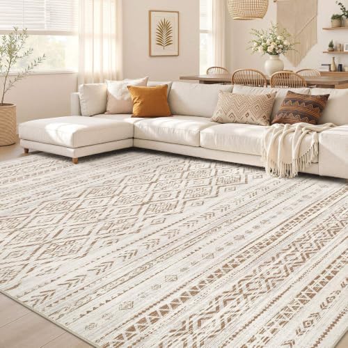 Nakagishi Boho 10x12 Area Rug Living Room Rugs Machine Washable Brown by NakagishiAreaRug