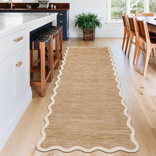 GarveeHome Scalloped Washable Runner Rug 2x6 Runner Non Slip Kitchen Rugs - Image 2