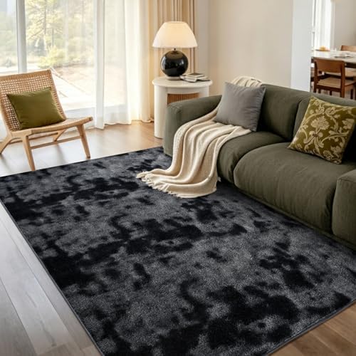 6x9 Large Tie-dye Dark Grey Area Rug Washable Non-Slip for Living Room by Unknown