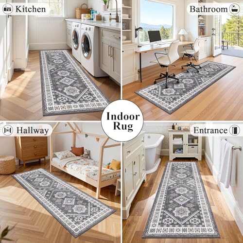 HEBE Boho Kitchen Mats for Floor 24''x72'', Non Slip Washable Runner Rug - Image 7