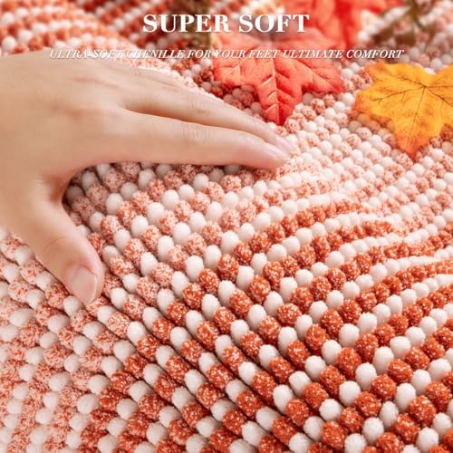 BSICPRO Bathroom Rugs Sets 2 Piece, Non Slip Bath Mats, Sunset Orange - Image 2