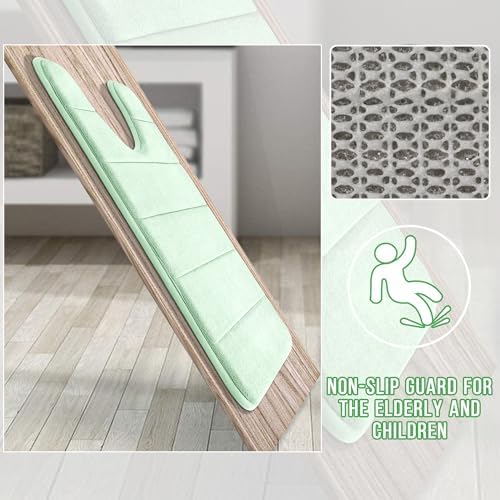 Yimobra Memory Foam Toilet Bath Mat U-Shaped, 24 X 20 Inches,Soft and Comfortable, Super Water Absorption, Non-Slip, Machine Wash and Easier to Dry for Bathroom Commode Contour Rug, Pale Green - Image 6