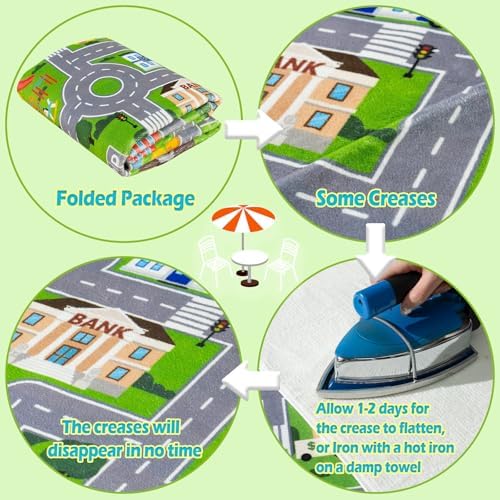 3'x4' Car Rug Play Mat for Kids, Road Traffic Playmat for Kids Room - Image 7