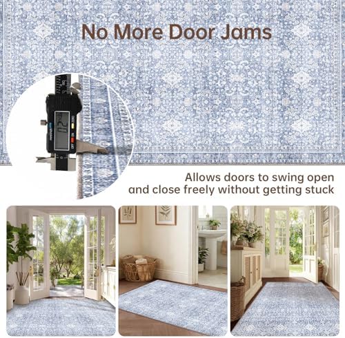 Sasttie 2x3 Area Rugs, Ultra-Soft Washable Rug for Living Room, Light Blue - Image 4