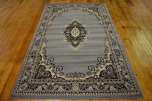 Unique Loom Reza Collection Traditional Persian Style Area Rug, Rectangular 5' 1" x 8' 0", Gray/Ivory - Image 4