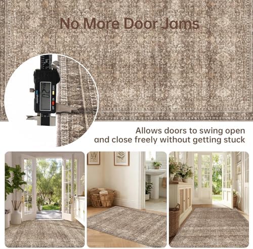 Sasttie 2x3 Area Rugs, Ultra-Soft Washable Rug for Living Room, Dark Brown - Image 4