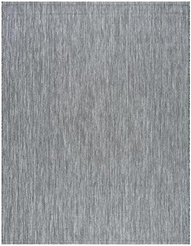 SAFAVIEH Outdoor Area Rug 8x11 - Courtyard Collection - Large, Coastal Design, Black & Beige, Durable & Easy Cleaning, Ideal for Patio, Entryway, Mudroom (CY8022-36621) - Image 3