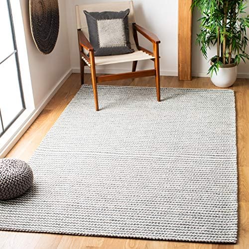 SAFAVIEH Marbella Collection Area Rug - 5' x 8', Charcoal & Ivory, Flat Weave Wool Design, Ideal for High Traffic Areas in Living Room, Bedroom (MRB392H) by Unknown