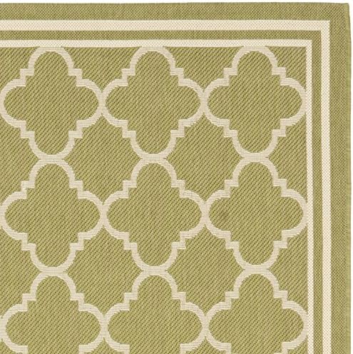 SAFAVIEH Washable Rug Outdoor Courtyard Collection - 4' x 5'7", Green & Beige, Non-Shedding & Easy Cleaning, Ideal for Patio, Backyard, Mudroom (CY6918-244) - Image 4