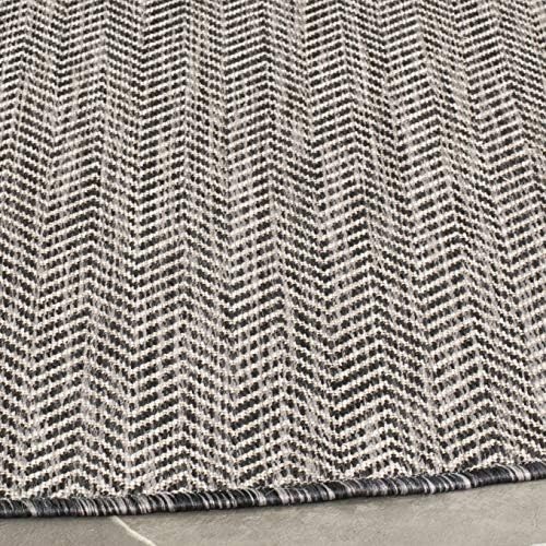 SAFAVIEH Courtyard Outdoor Round Rug 10', Modern Black & Beige CY8022-36621 - Image 4