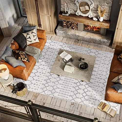JONATHAN Y Boho Vintage Diamond Cream/Gray Indoor Area Rug 12X18 ft, Moroccan Hype for Living Room, Bedroom, Kitchen, Office, Easy-Cleaning, High Traffic, Pet-Friendly, Non-Shedding (MOH101B-18) - Image 3