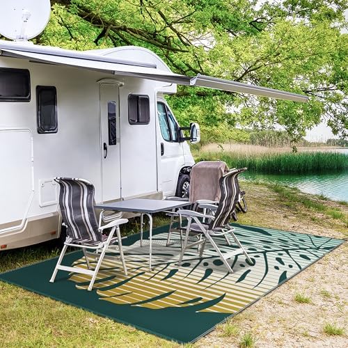 GENIMO Outdoor Rug, Waterproof Plastic Rugs for Patio, 6'x9' Yellow Green - Image 5