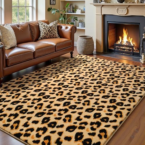 Amearea Soft Leopard Rugs for Bedroom Living Room, 4x6 Cheetah Print Rug - Image 7