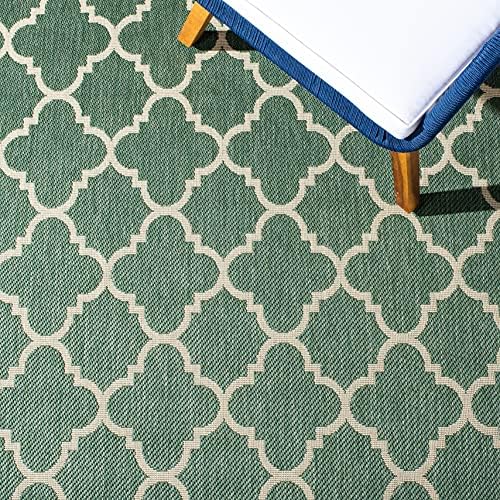 SAFAVIEH Washable Rug Outdoor Courtyard Collection - 2'3" x 5', Dark Green & Beige, Non-Shedding & Easy Cleaning, Ideal for Patio, Front Door, Entryway, Mudroom, Doormat (CY6918-322) - Image 7