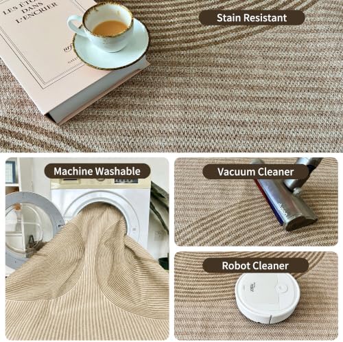 Easy Jute Rug for Pet Homes: Oval Rugs 4x6 - Geometric Arch Pattern - Image 6