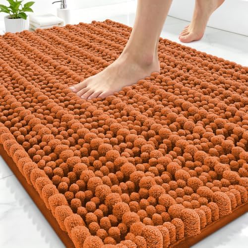 Smiry Bathroom Rugs 30X20, Extra Soft Rubber Backing Chenille Bath Mats by Smiry