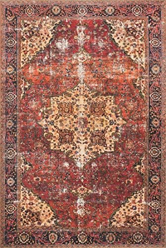 Loloi Loren Red/Navy 2'-3" x 3'-9" Accent Rug by Unknown