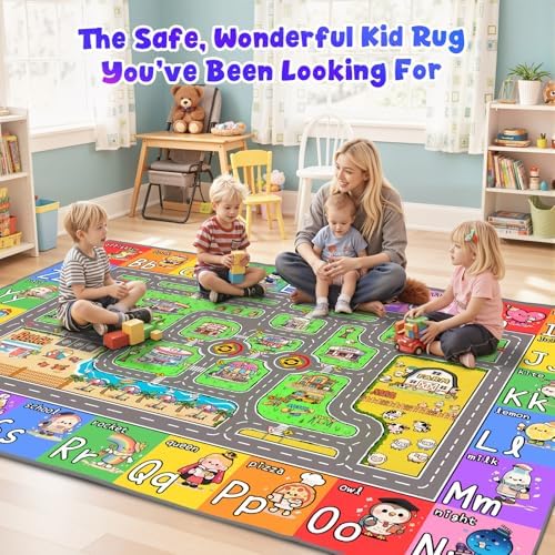 Large Car Road Rug 9x12, Kids Rug for Classroom, Playroom - Image 7