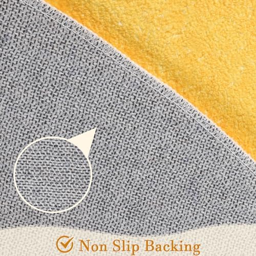 Topotdor Round ABC Area Rug,63 Inch Soft Floor Carpet,Yellow - Image 6