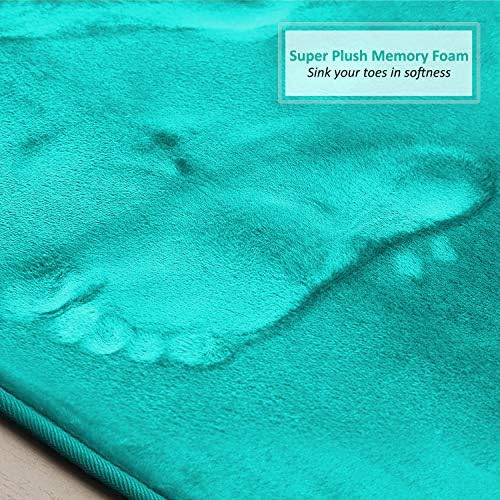 Clara Clark 2 Piece Bathroom Rugs, Velvet Memory Foam Bath Mat Set, Non-Slip Bath Rugs, Machine Wash, Dries Quickly, Ultra Soft Plush Bath Mats for Bathroom, 20 x 32 + Contour, Teal Blue - Image 6