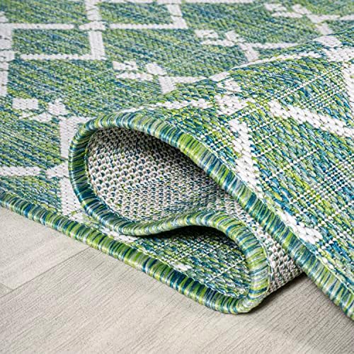 JONATHAN Y Moroccan Geometric Indoor Outdoor Area Rug 3X5 Green/Cream, Ourika Textured Weave for Backyard, Patio, Porch, Easy-Cleaning, High Traffic, Pet-Friendly, Non-Shedding (SMB108L-3) - Image 6