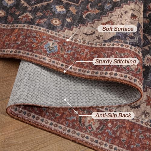 Tangsoo Vintage 3x5 Rugs, Washable Non Slip Accent Rugs for Entryway - Image 6