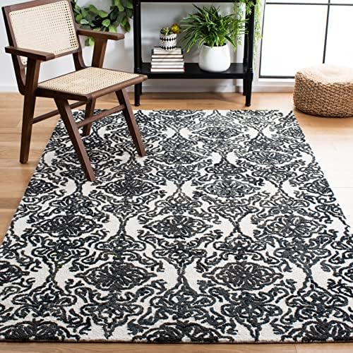 SAFAVIEH Blossom Collection 8' x 10' Ivory/Black BLM112A Handmade Premium Wool Living Room Dining Bedroom Area Rug by Unknown