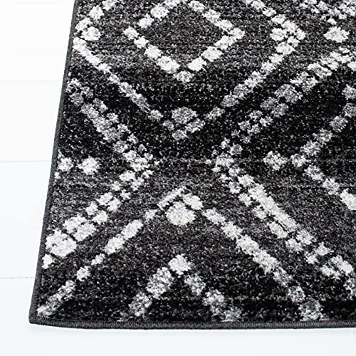 SAFAVIEH Adirondack Collection Runner Rug - 2'6" x 12', Black & Ivory, Modern Diamond Distressed Design, Non-Shedding & Easy Care, Ideal for High Traffic Areas in Living Room, Bedroom (ADR131A) - Image 4