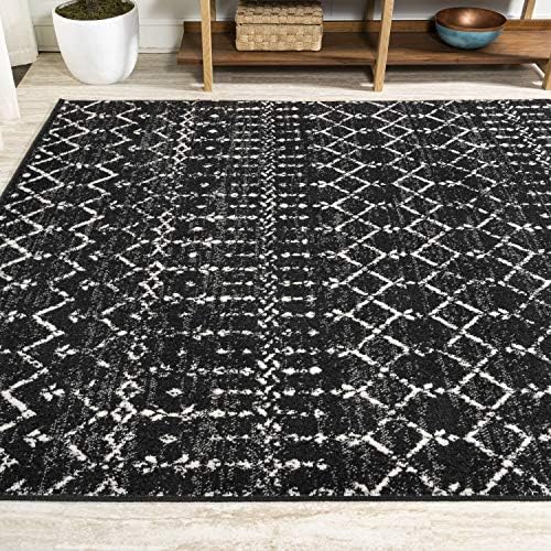 JONATHAN Y Boho Vintage Diamond Black/Ivory Indoor Area Rug 5X8 ft, Moroccan Hype for Living Room, Bedroom, Kitchen, Office, Easy-Cleaning, High Traffic, Pet-Friendly, Non-Shedding (MOH101D-5) - Image 3
