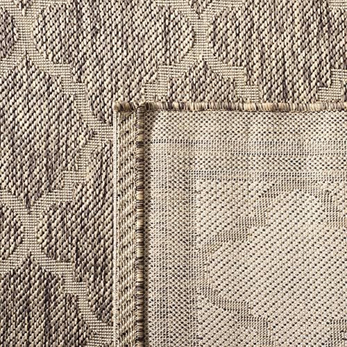 SAFAVIEH Washable Rug Outdoor Courtyard Collection - 4' x 5'7", Brown & Bone, Non-Shedding & Easy Cleaning, Ideal for Patio, Backyard, Mudroom (CY6918-242) - Image 4