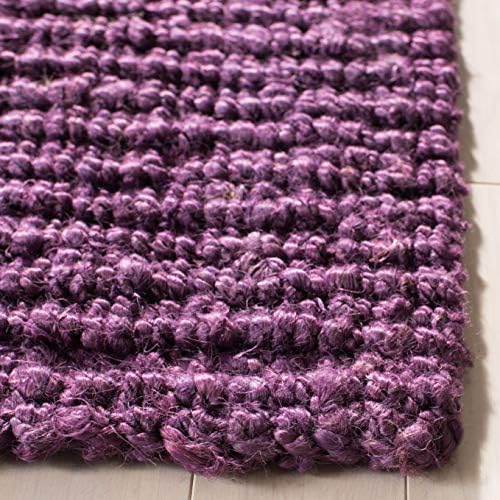 SAFAVIEH Natural Fiber Runner Rug 2x12, Jute Knotted Purple NF447B - Image 3