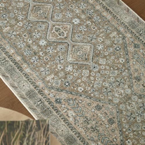 2'x3' Vintage Beige Brown Rug, Washable Non-Slip Non-Shed Decor Carpet - Image 4