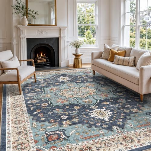 10x14 Area Rug: Large Rugs for Living Room Soft Thin Stain Resistant Carpet by TOPRUUG