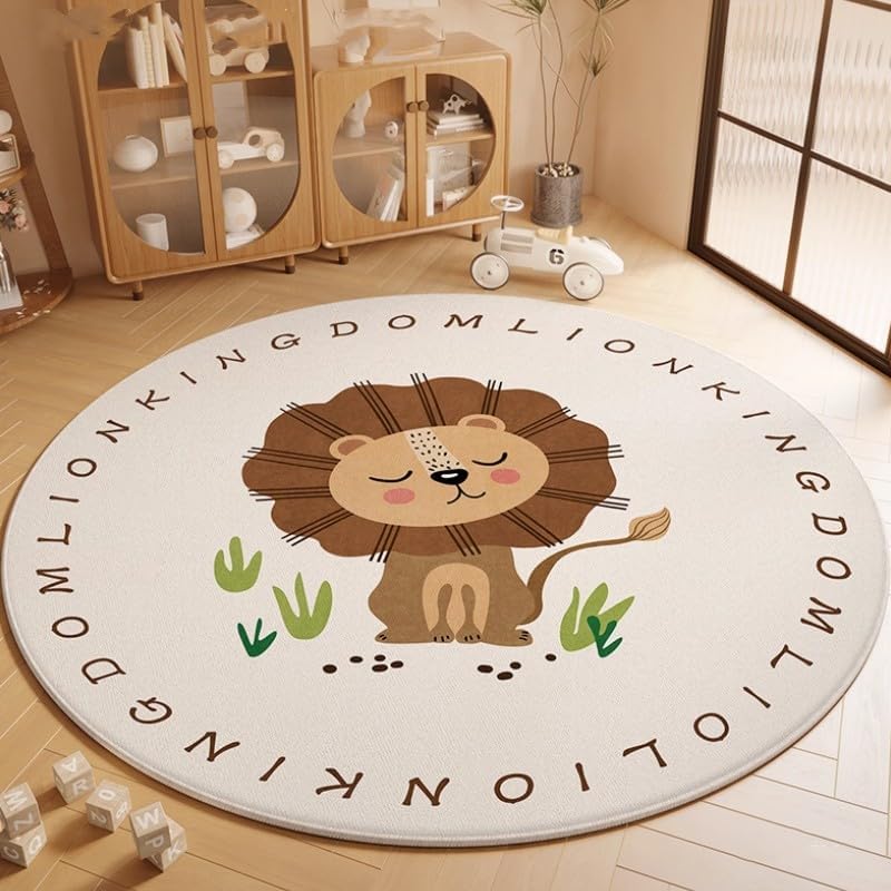 Poowe Round Kids Rug ABC Alphant Area Rugs for Bedroom Game Carpet for Classroom,Best Shower Gift(Round 47.2") by Poowe