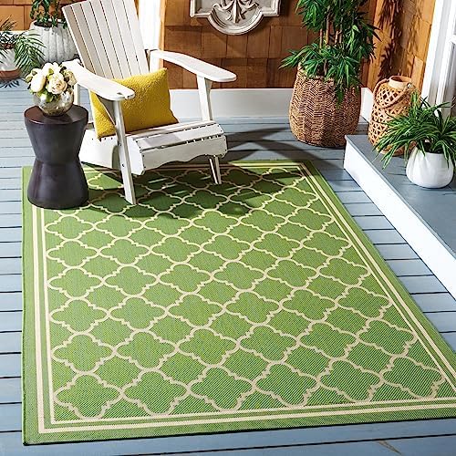 SAFAVIEH Washable Rug Outdoor Courtyard Collection - 2'7" x 5', Green & Beige, Non-Shedding & Easy Cleaning, Ideal for Patio, Backyard, Mudroom (CY6918-244) by Unknown